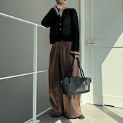 フレアスリーブシアーニットCD/ブラック