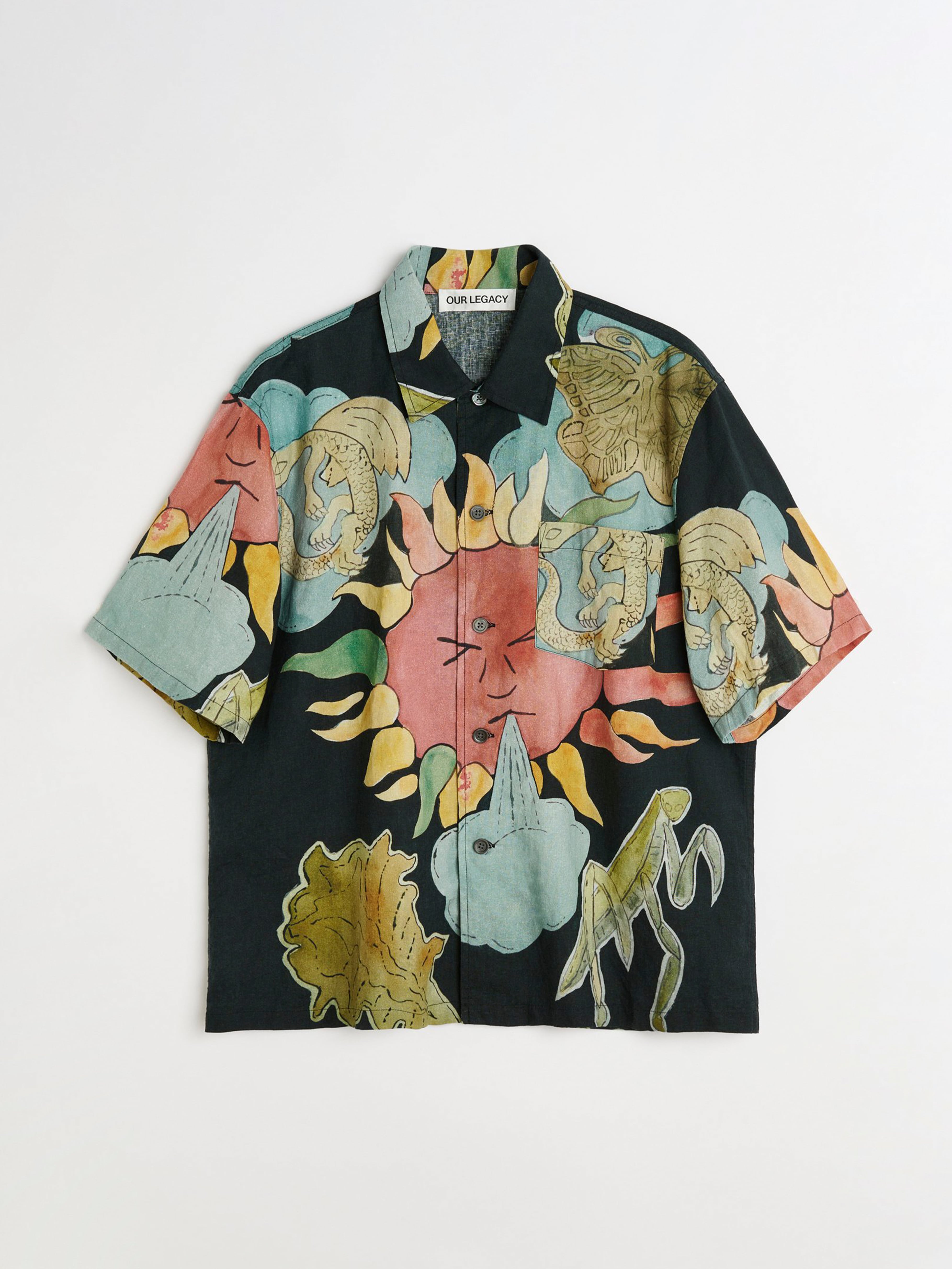 OUR LEGACY M2252FWWHITE 関税送料込 OUR LEGACY BOX SHIRT SHORTSLEEVE Solar Power Print M2252BSP