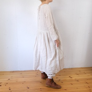 Gauze#(ガーゼ) TASSEL STRING SWITCHING GATHER ONE PIECE  デッドストック オーガニックベルギーリネン ワンピース