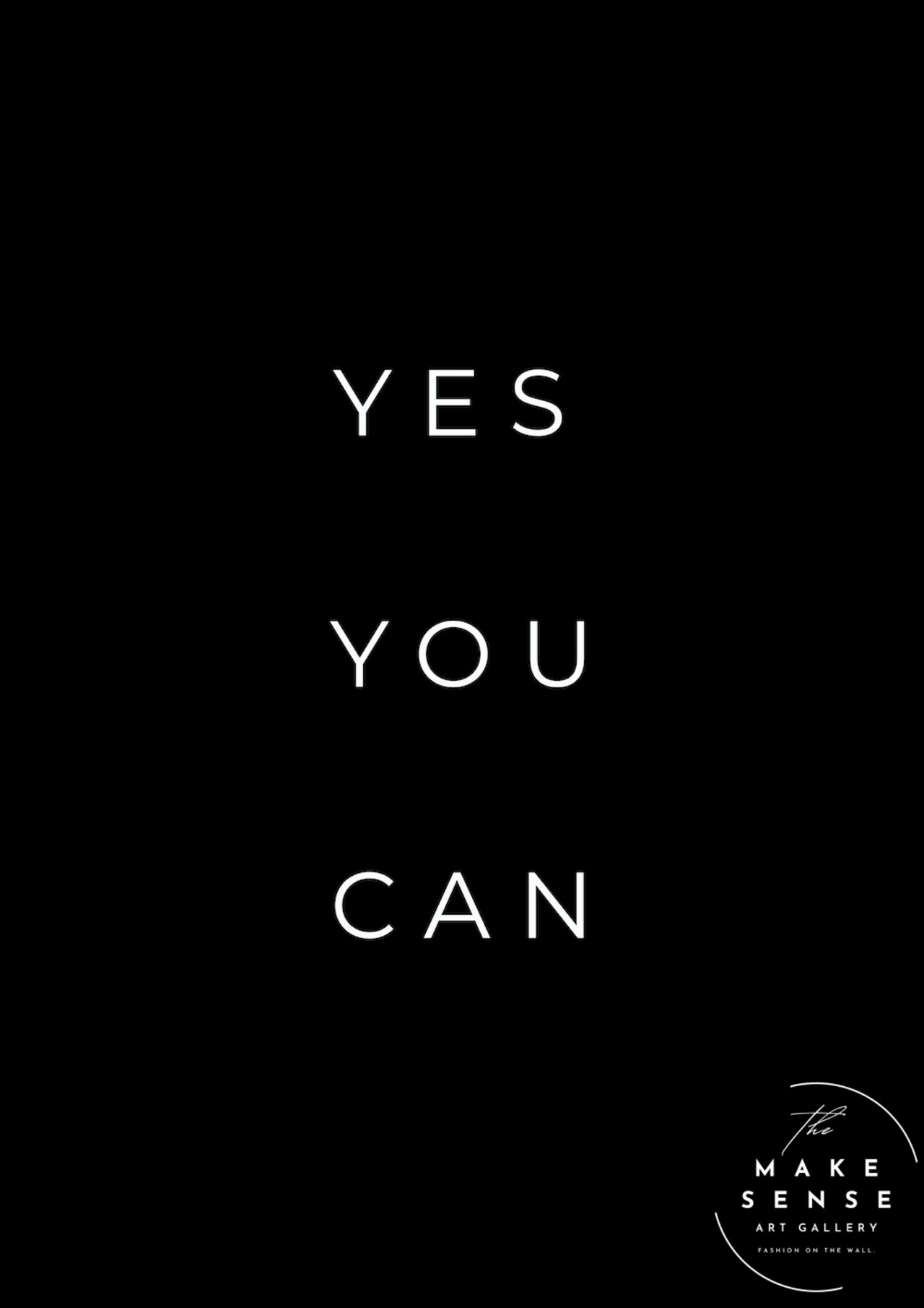 YES YOU CAN｜ミニマル モノクロ 名言 ポスター｜自己啓発 モチベーション インテリア アート  A4ポスター