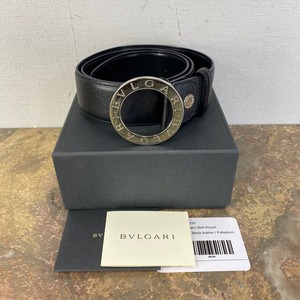 .BVLGARI CIRCLE LOGO BUCKLE LEATHER BELT MADE IN ITALY/ブルガリサークルロゴバックルレザーベルト2000000066141