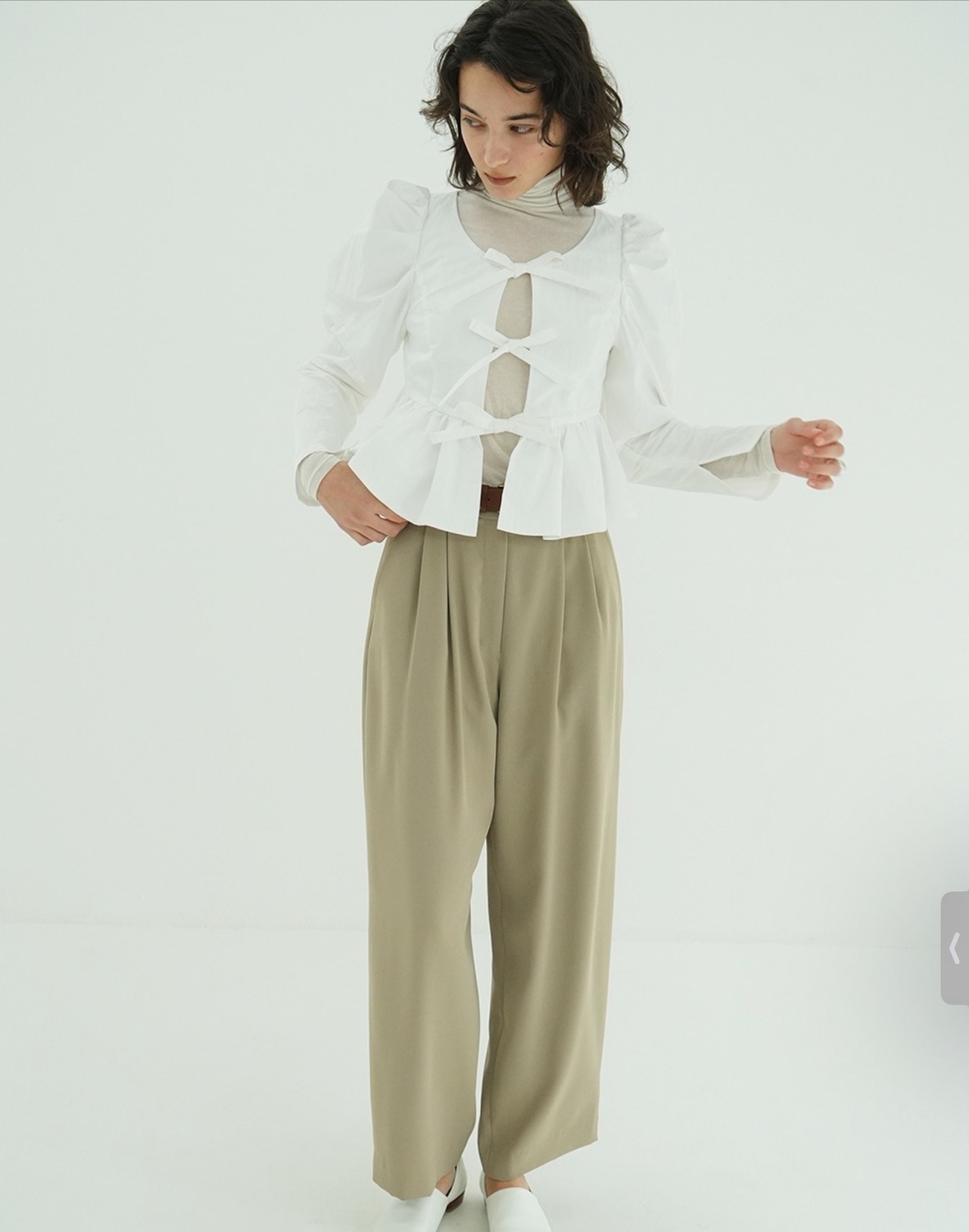 CLANE SHORT PEPLUM RIBBON TOPS