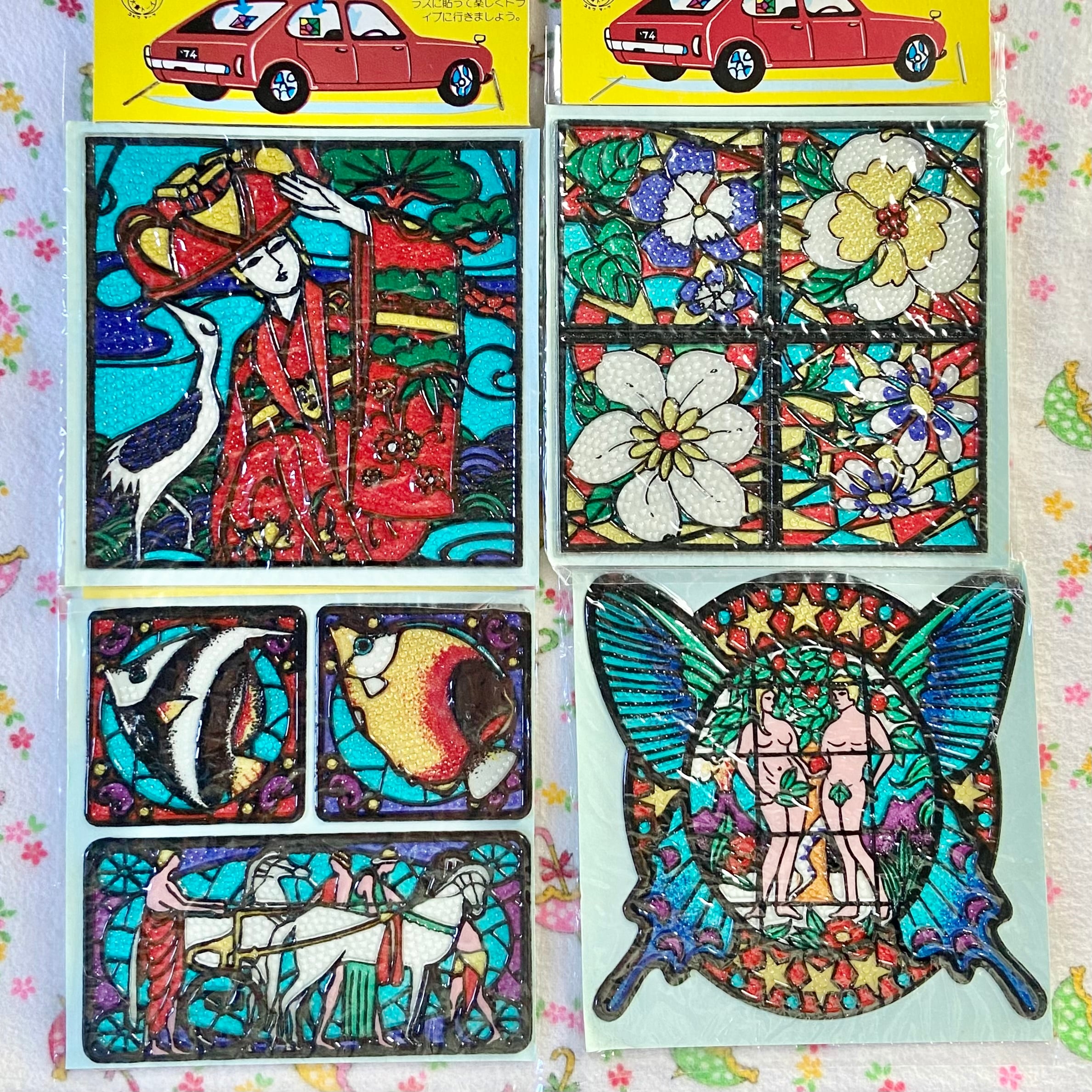 昭和レトロ☆懐かしステンドグラス風☆シール☆デッドストック