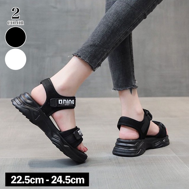 ベルクロ スポーツ サンダル レディース 厚底 春夏 大人 かわいい プール 海 マジックテープ おしゃれ カジュアル 大人可愛い 大人女子