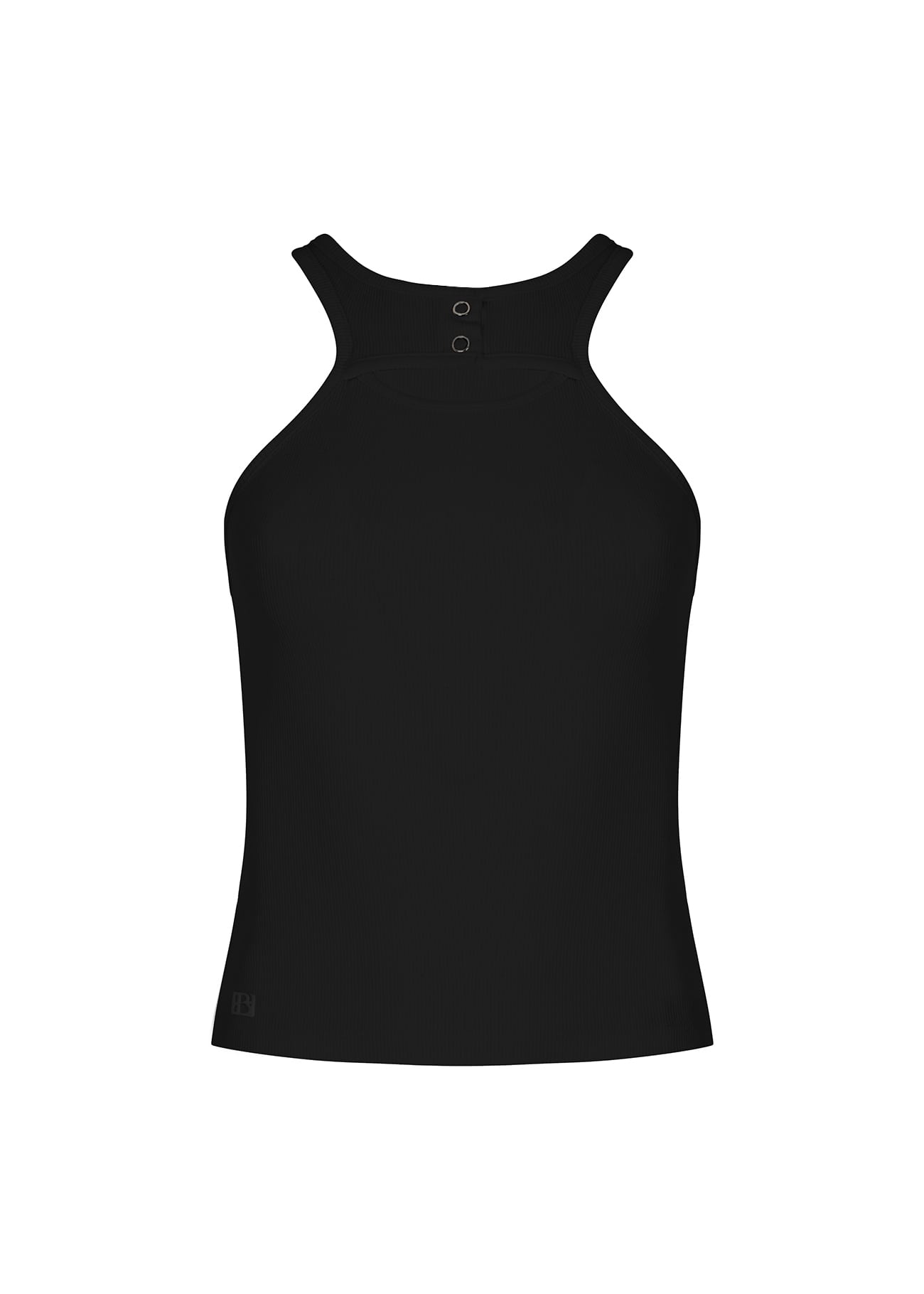 BOHEMIAN SEOUL] RIBBED SLIT TANKTOP, BLACK 正規品 韓国ブランド