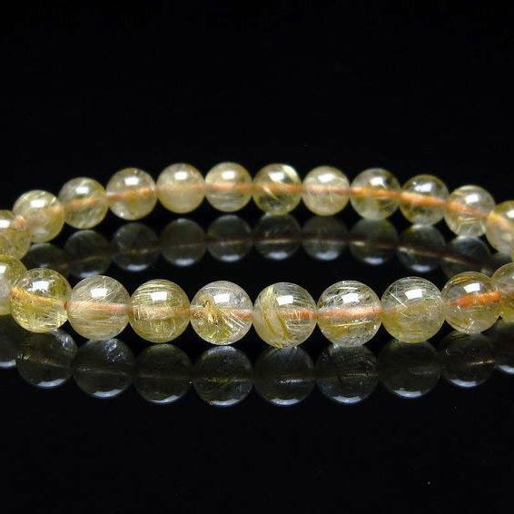 タイチンルチルクォーツ ブレスレット 7mm ルチルクォーツ ブレス 一点物 おまかせ便 111-41658