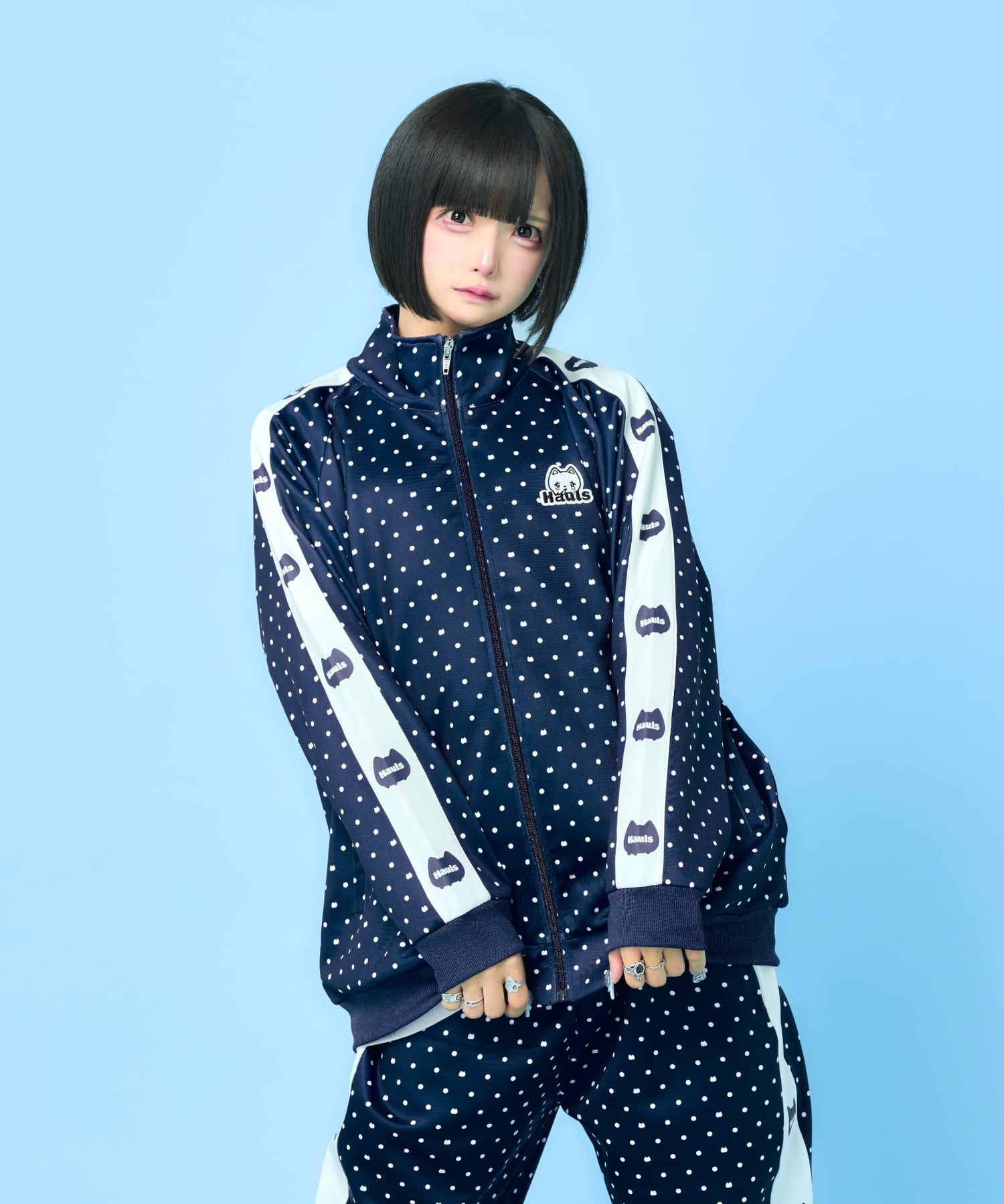 新！柄 ネ申おジャージ参上！(ドットネイビー) | Hauls