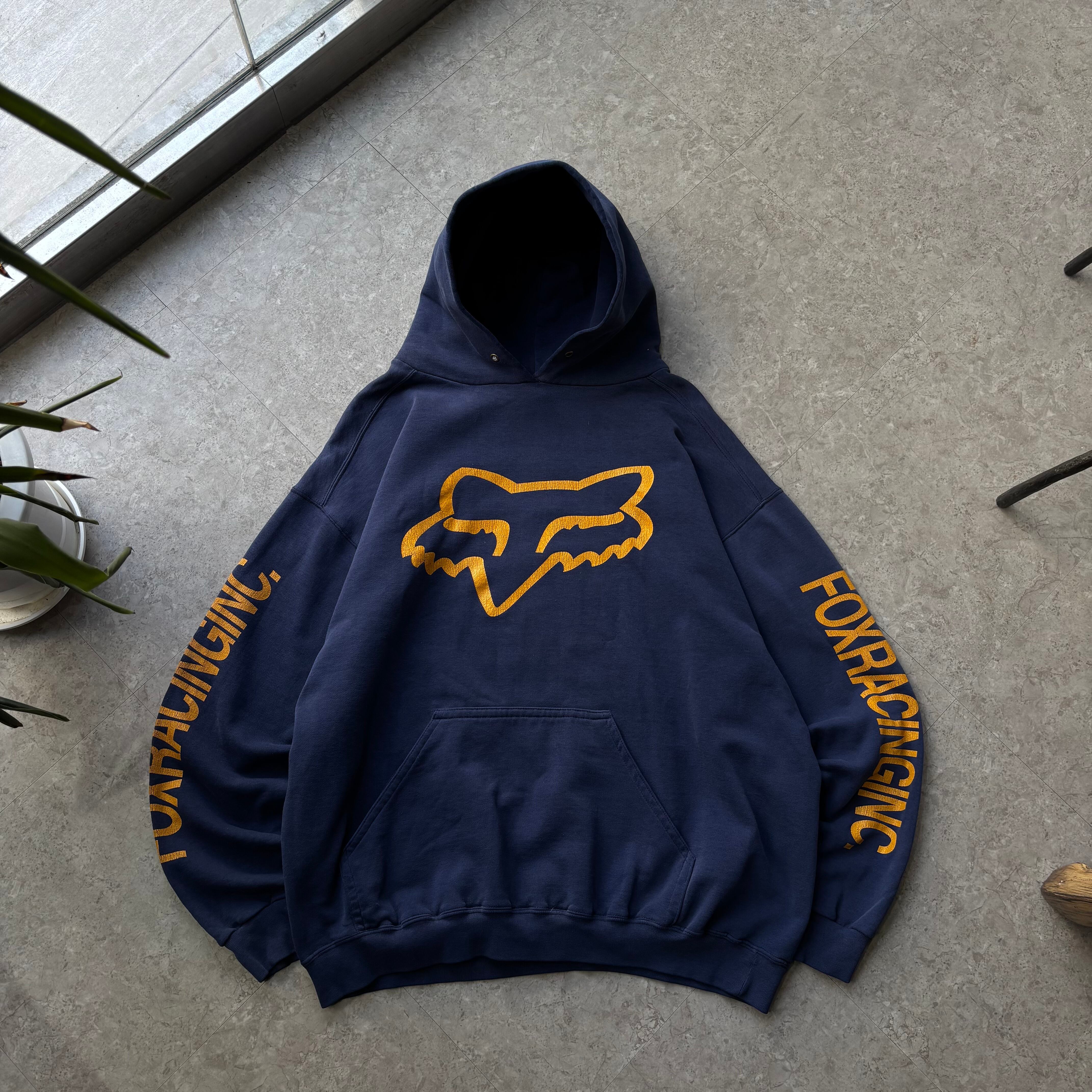 00s FOX Racingパーカー y2k 美品 Fox y2k logo graphic - Gem