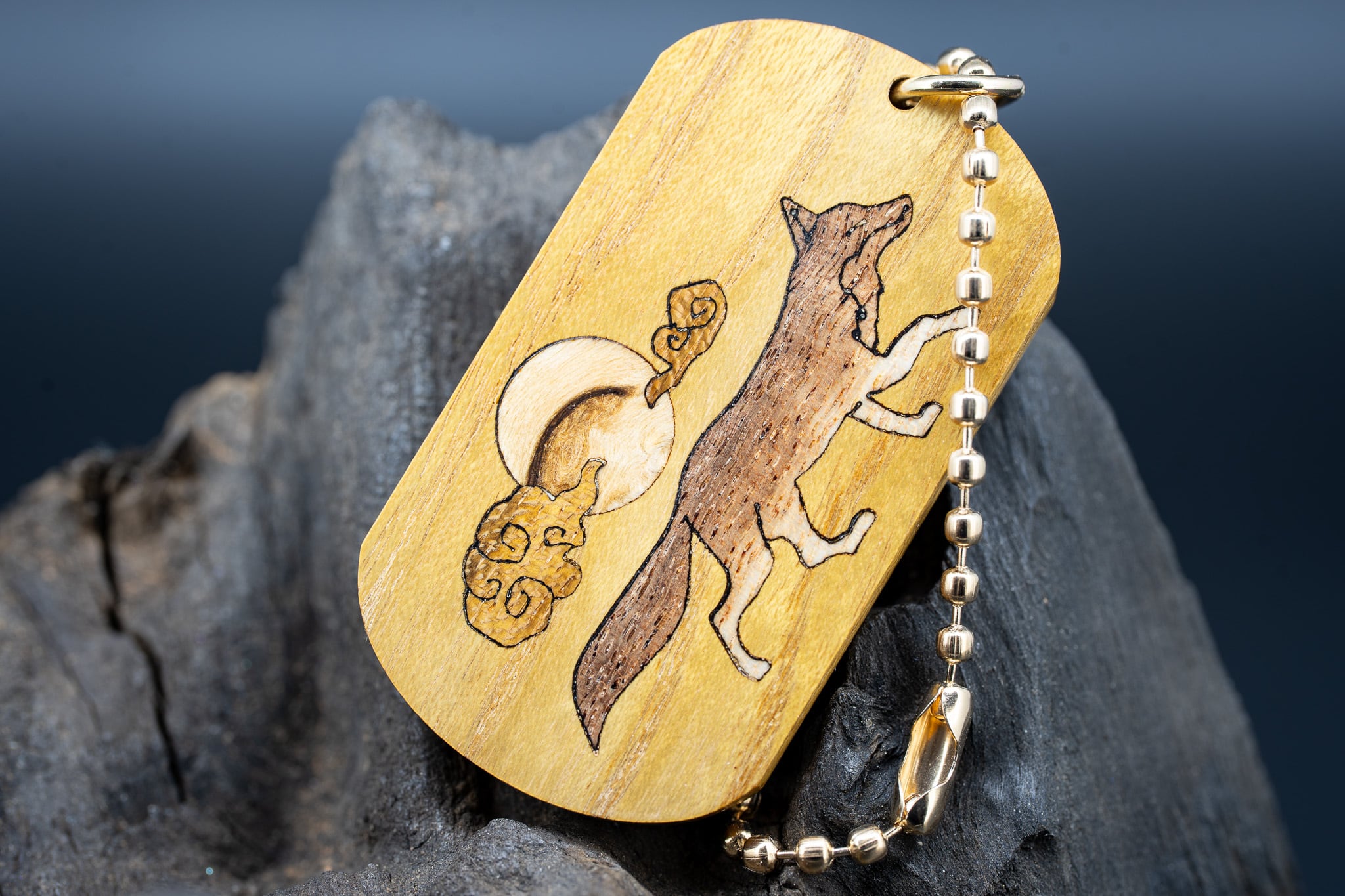 金杢犀　ドッグタグ　青い狼セット アクセサリー | 木軸ペン工房 金杢犀