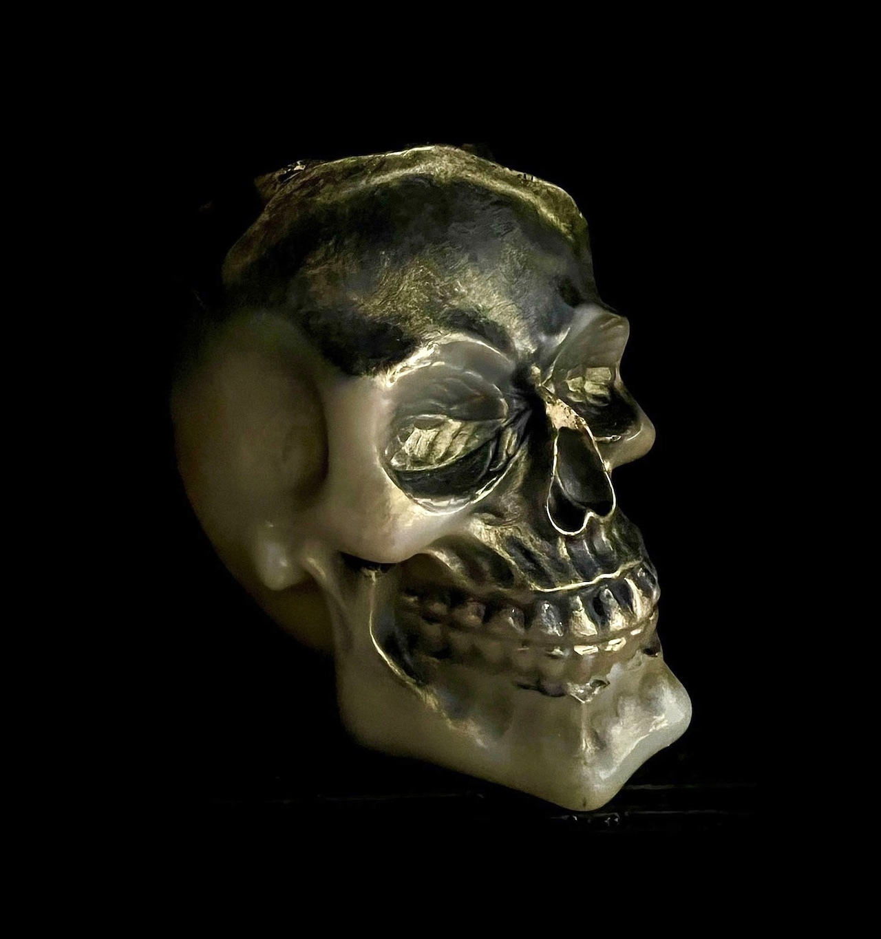 BLABK 銅器のような黒い骸骨キャンドル