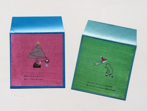 大きめクリスマスカード　赤／緑