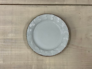 小林巧征　白磁ふた葉4.5寸皿