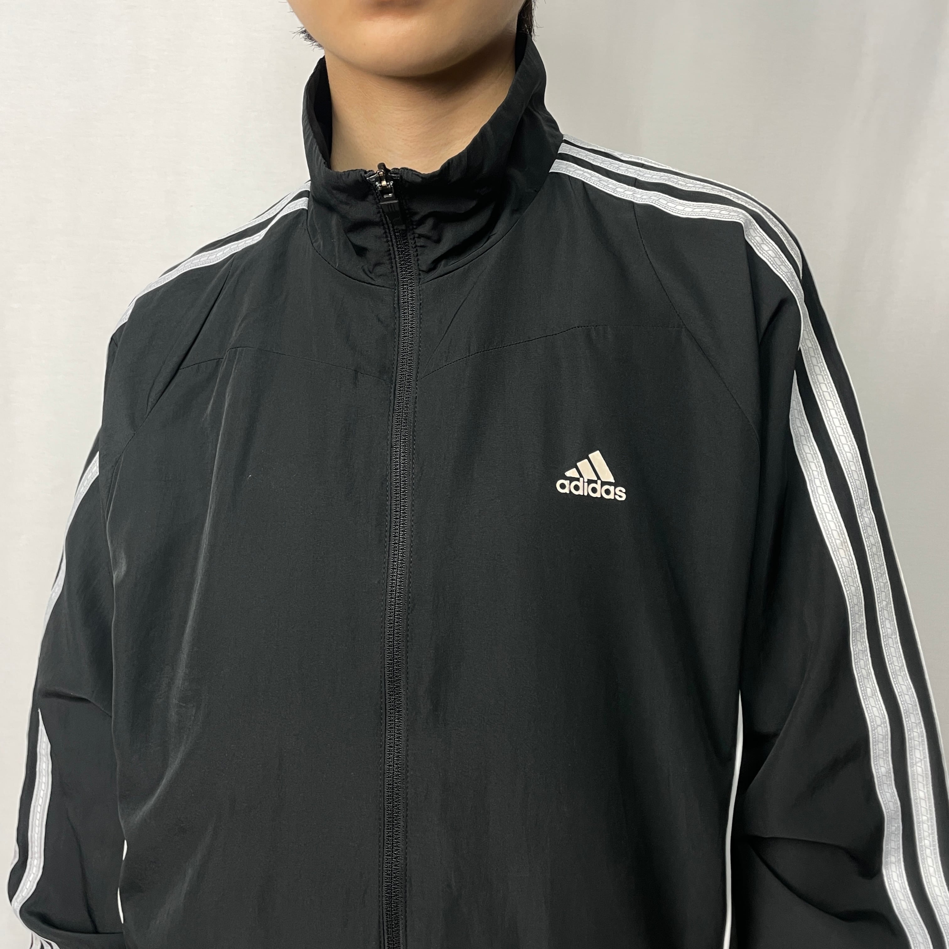 00's adidas トラックジャケット コットン ワンポイント グレー