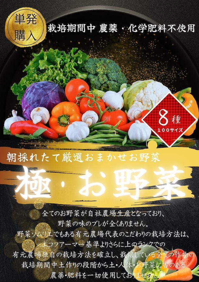 【有元農場】８種『極・お野菜』１００サイズ