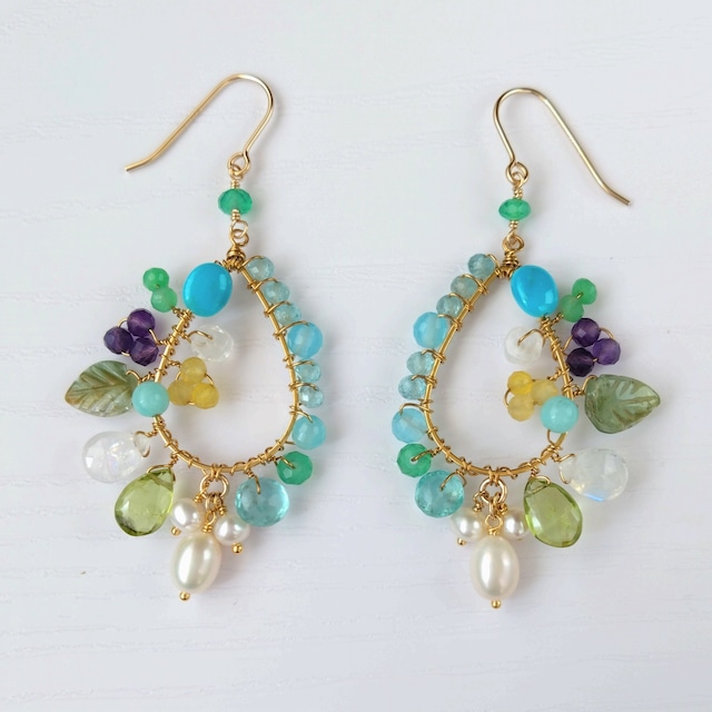 Botanical pierce&earring P033