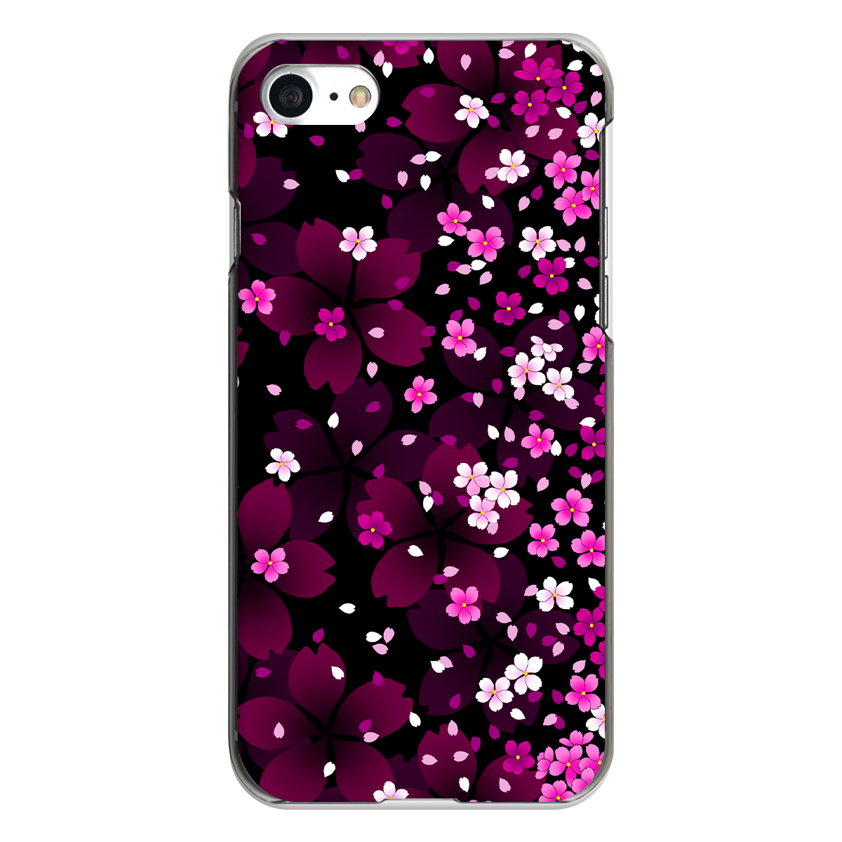 iPhone対応 スマホ ハードケース クリア 零れ桜舞 和柄 日本 【iPhone17 / iPhone16e / AQUOS / Xperia 他 iPhone / Android ほぼ全機種対応】 |skrac081