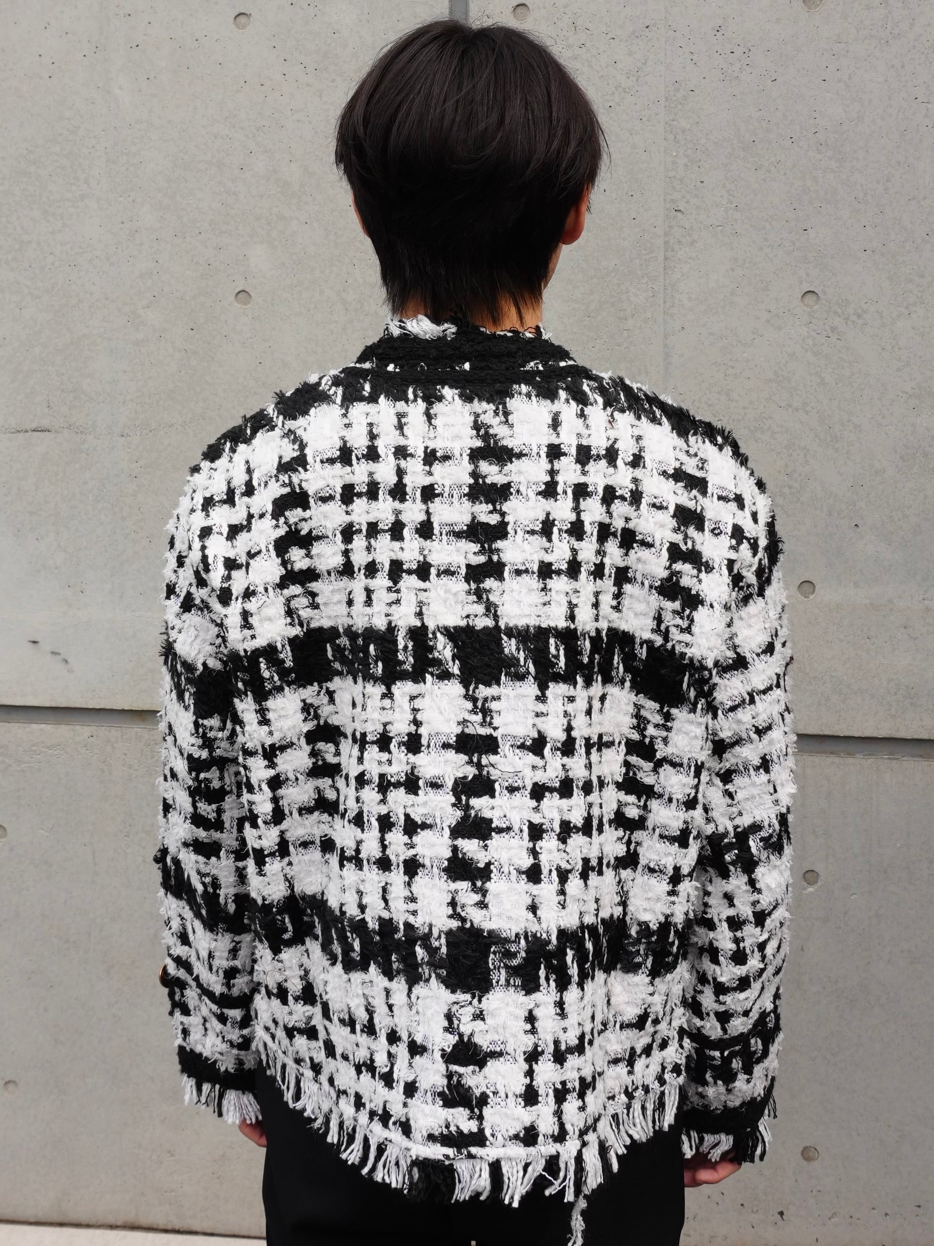 ALUDE SELECT】fringe check tweed jacket | 【ALUDE】韓国メンズ
