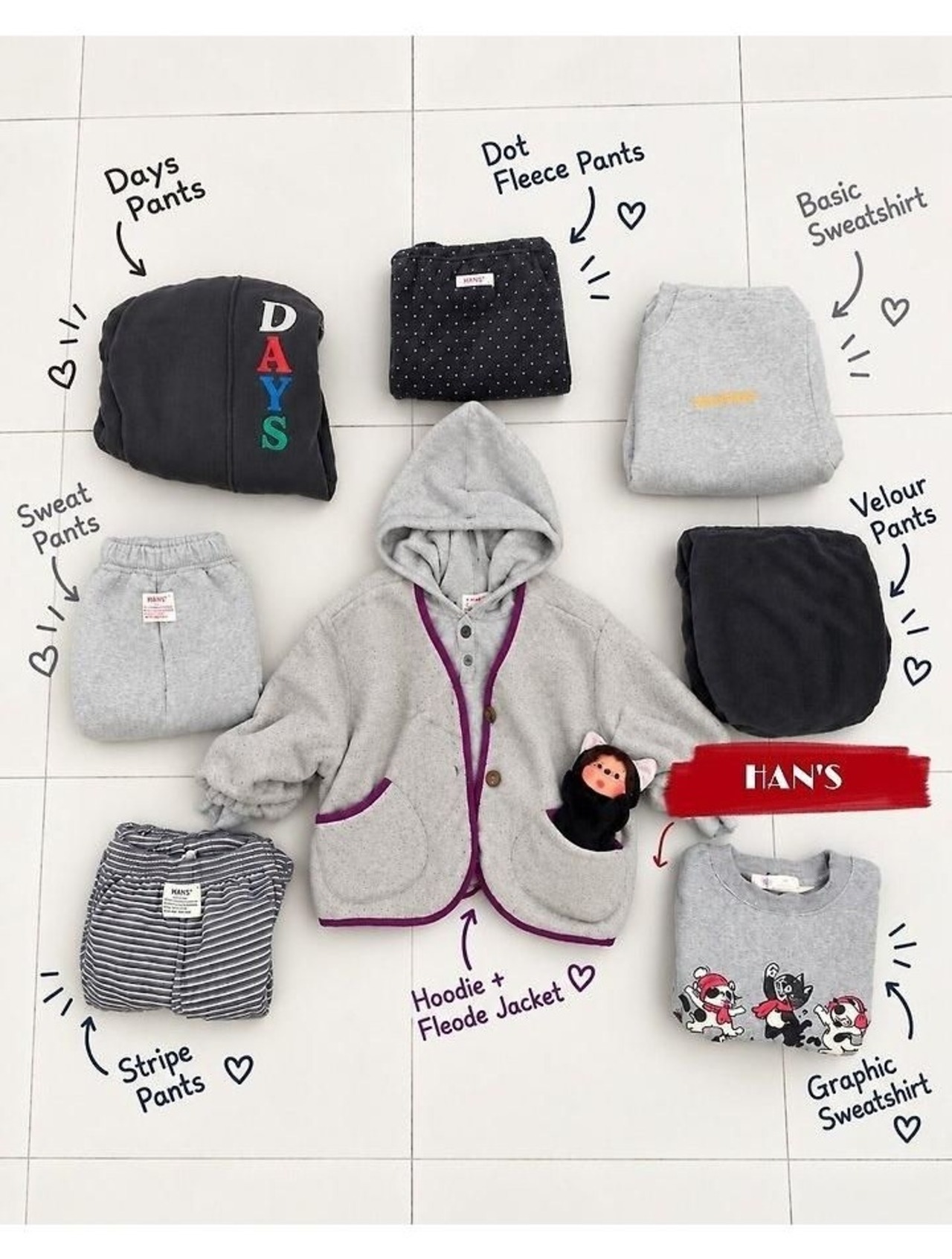 ハンス / Hans / ぽかぽかジャンパー / 韓国子供服 / キッズ / 26winter〖取寄〗*XXS~JS*