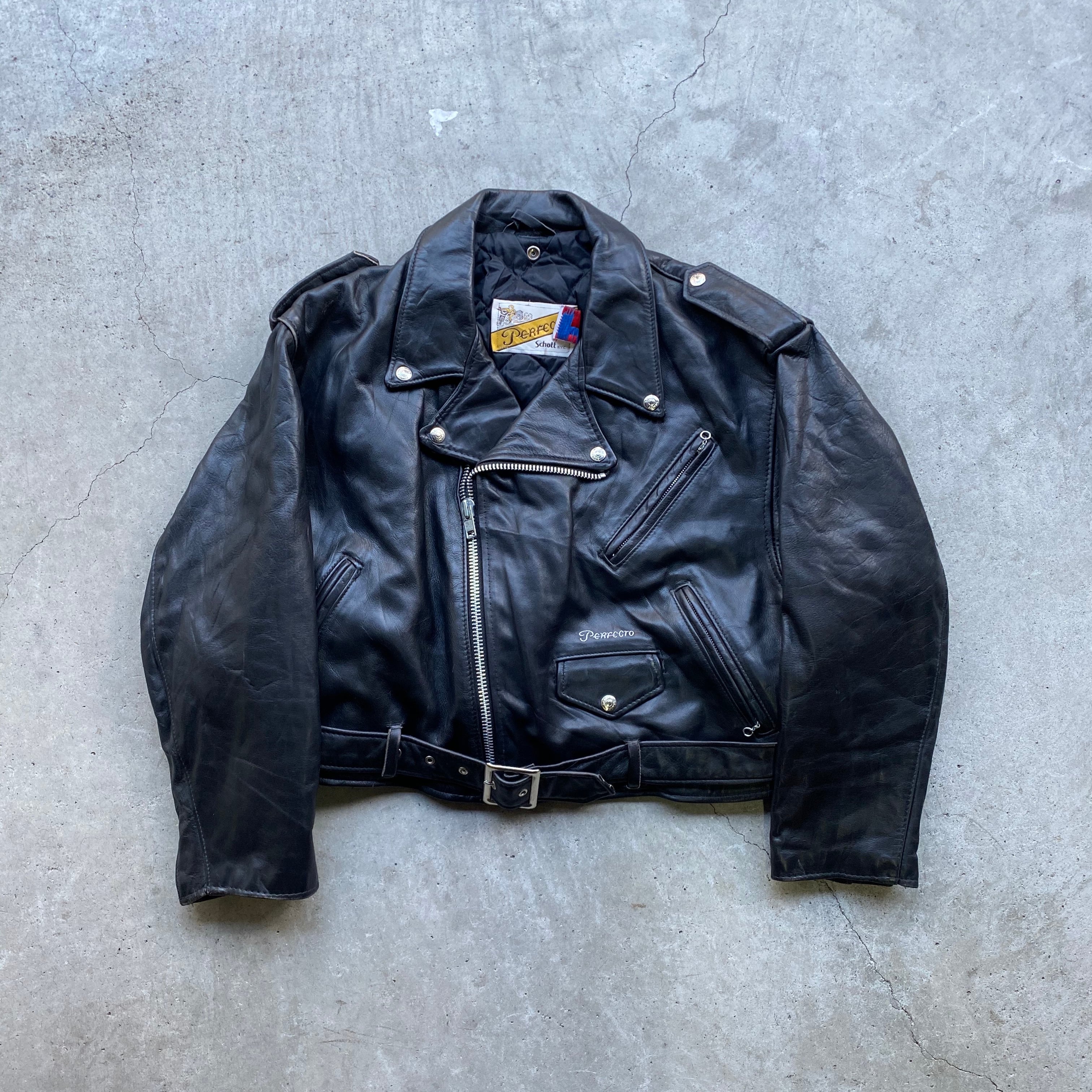 80〜90年代 ビンテージ USA製 後期バイカーズタグ Perfect by Schott  