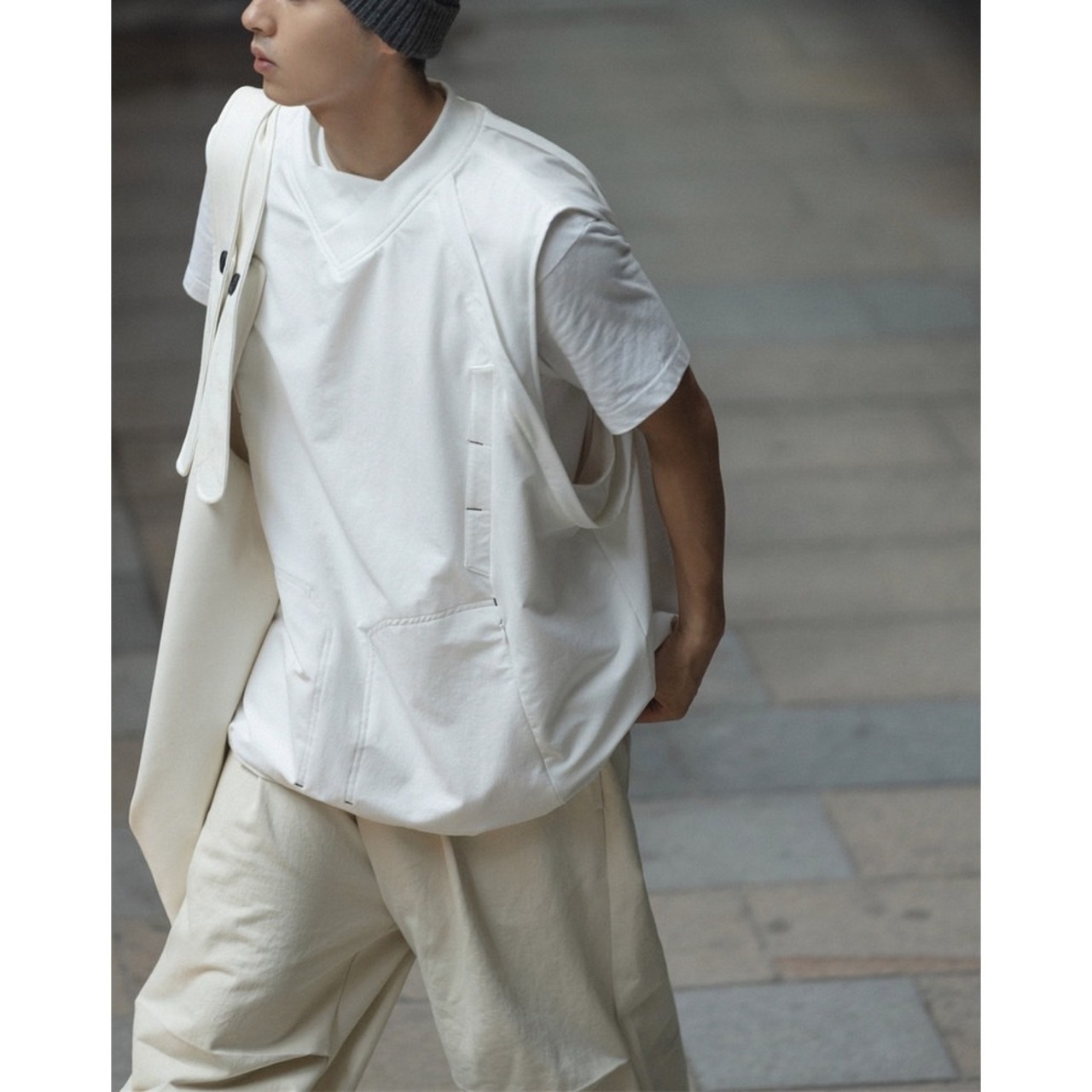 2way vest crew neck pullover 0237 - 10