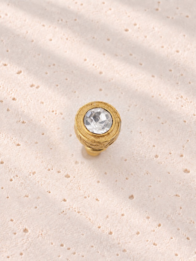 316L hawaiian zirconia round pierce（ 片耳用 ）#p10