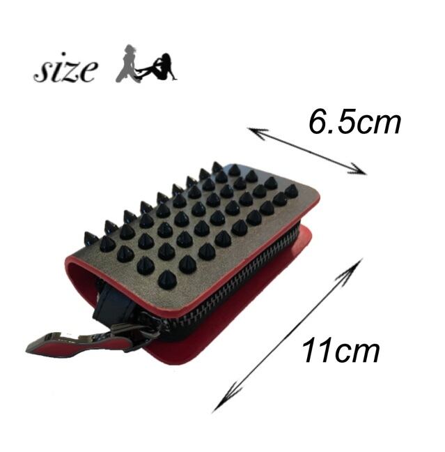 KeyCase】高級＊ブラック スタッズ レザー スマート キー ケース