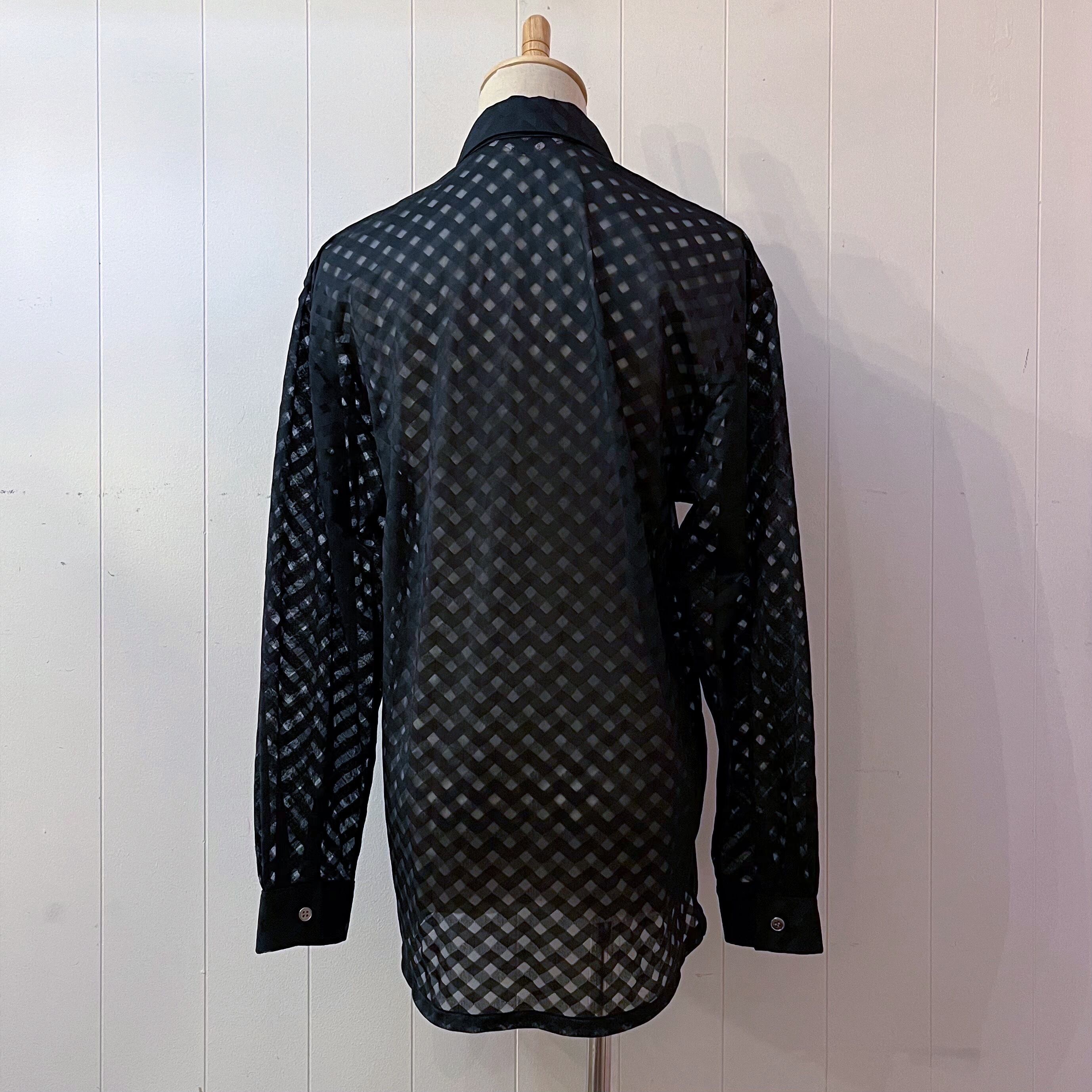 black sheer check shirt