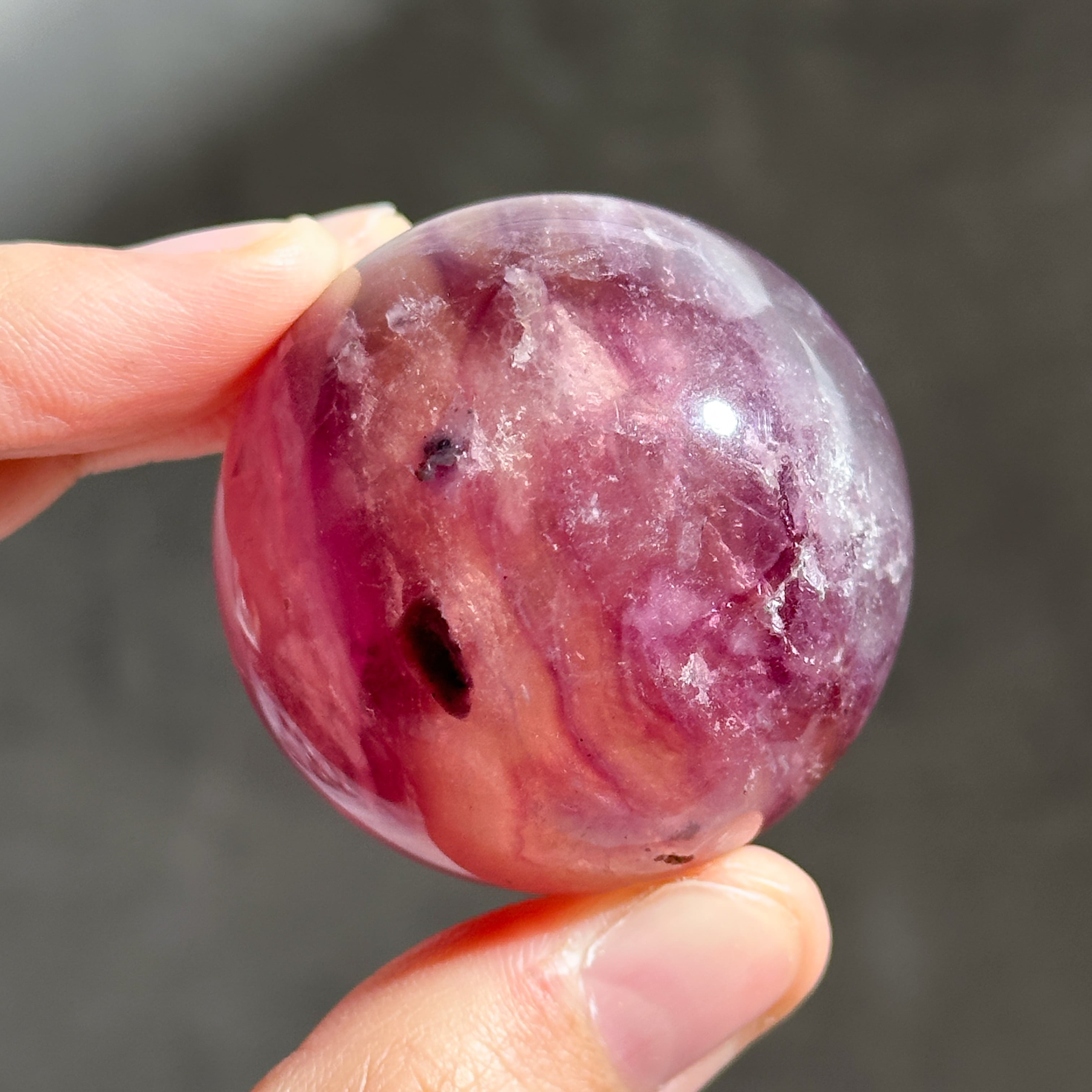 レインボーフローライト スフィア（丸玉)01◇ Rainbow Fluorite Sphere