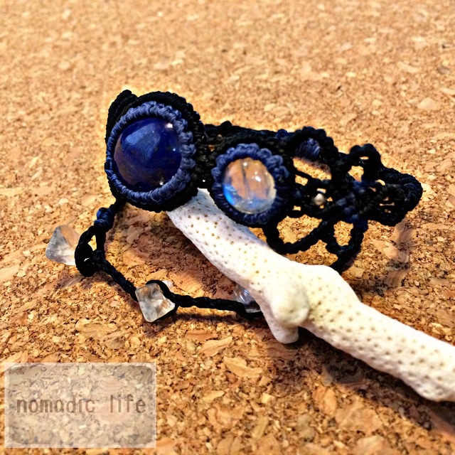 LapisLazuli & RainbowMoonStone Bracelet//No.102