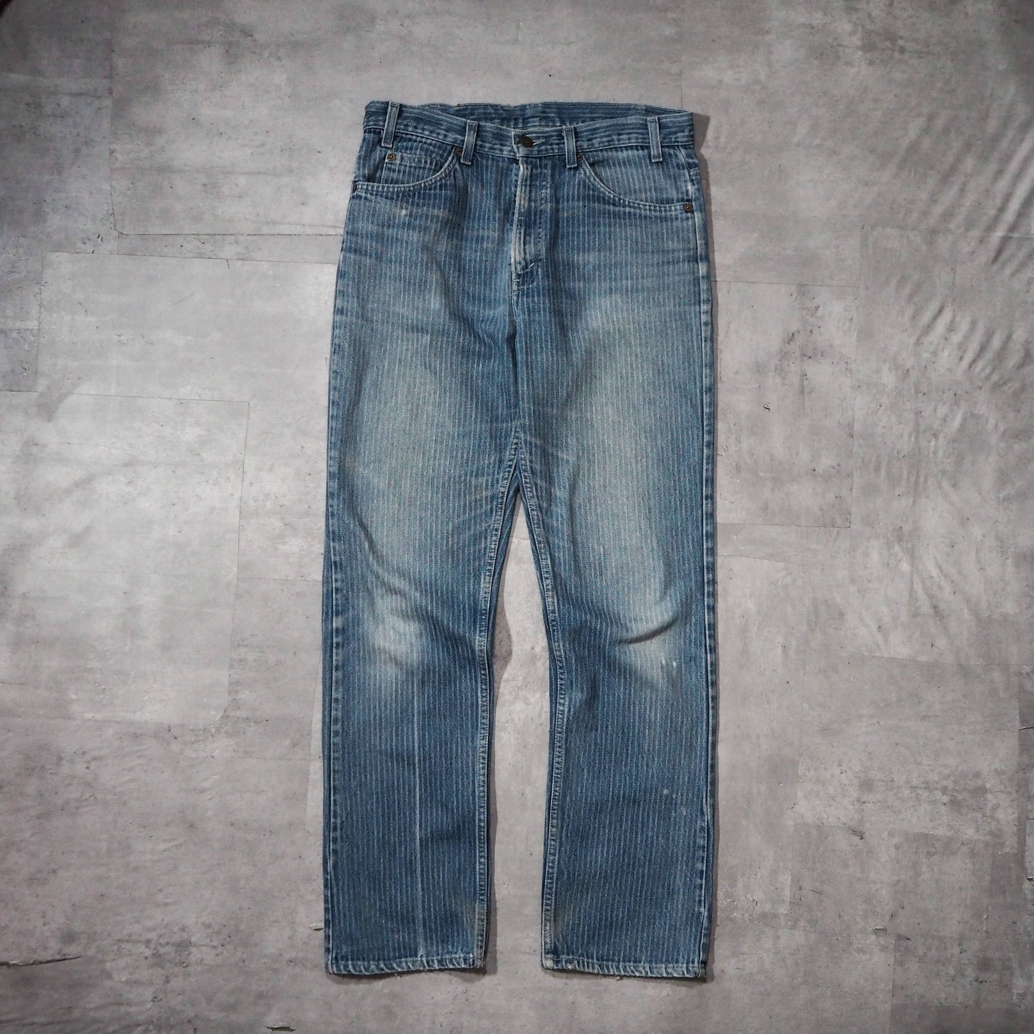 80s “Levi's 509” hickory stripe pattern denim pants made in USA 80年代  リーバイス509 ヒッコリーストライプ柄 デニムパンツ usa製