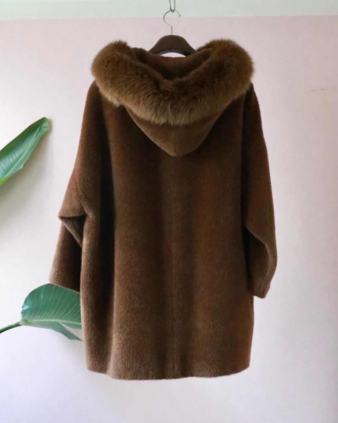 GUCCI ブラウン毛皮フォックスフード付きバンブーボタンコート　４０ GUCCI bamboo hooded coat | VINIVINI ONLINE SHOP
