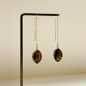 スモーキークォーツ　イヤリング　Smoky quartz earring 2