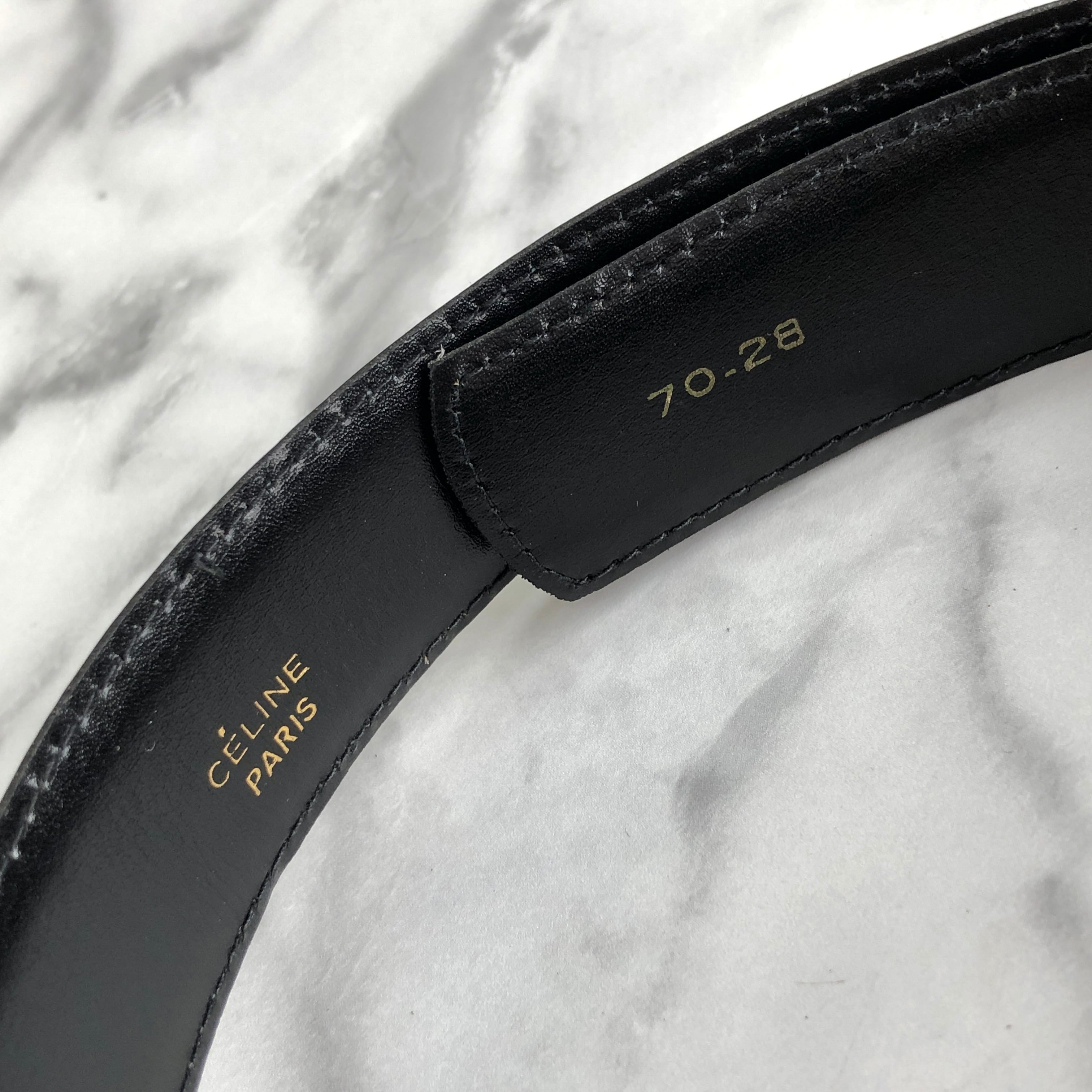 CELINE セリーヌ 馬車 ホースキャリッジ レザー ベルト ブラック