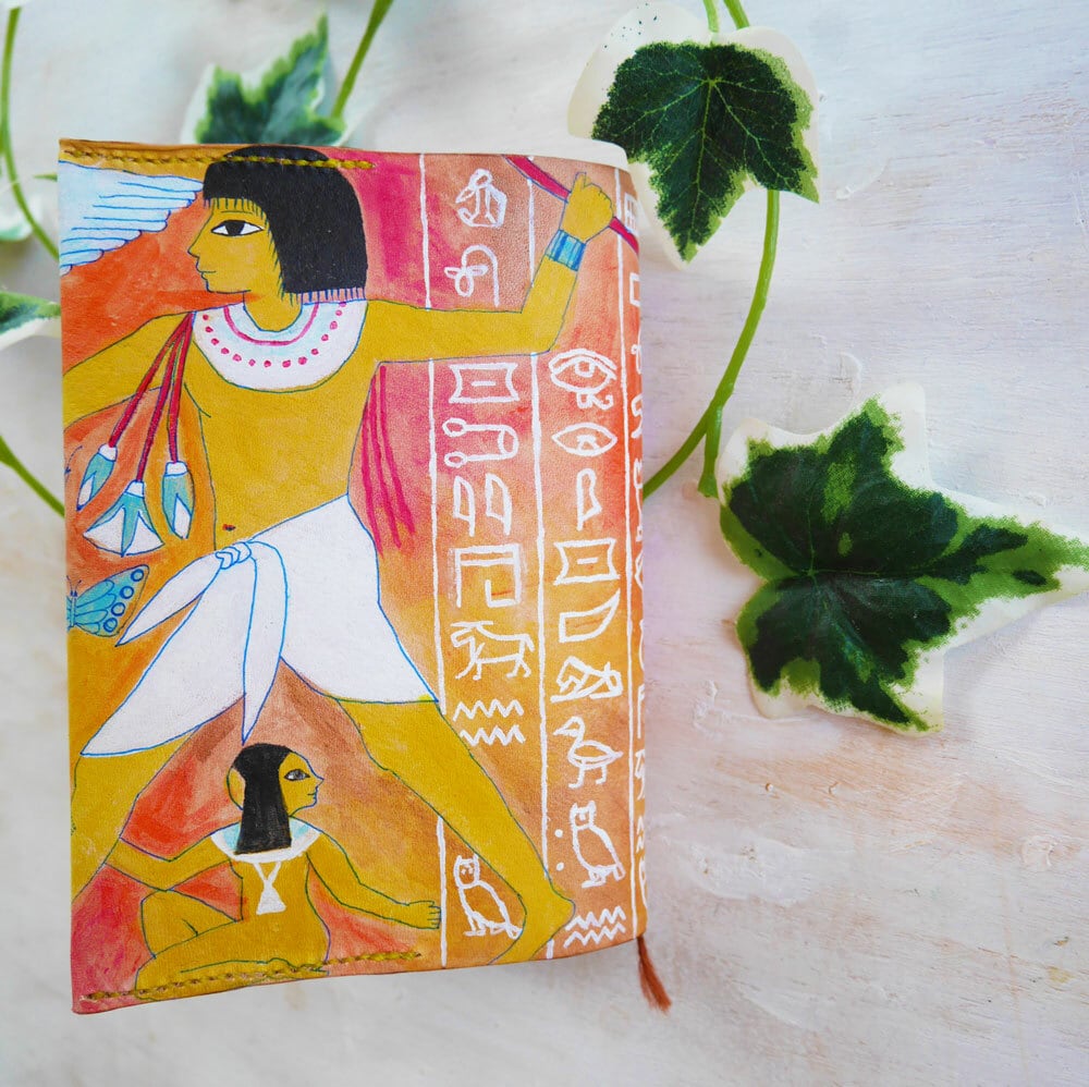 死者の書ヒエログリフ文庫本カバー☆レザーアート陽月瞳☆送料込