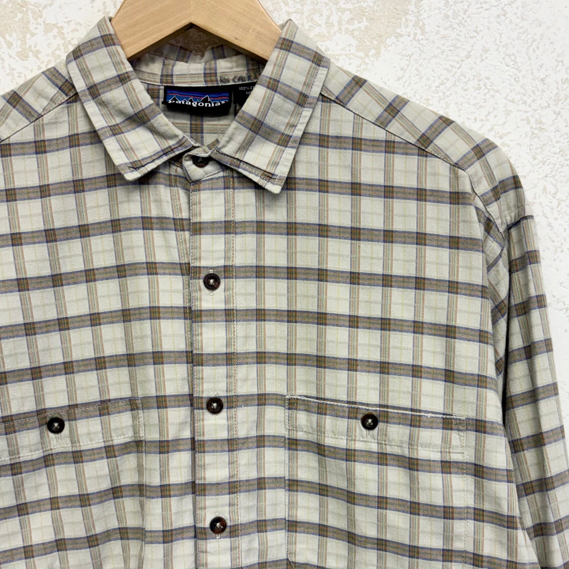 Ｍ⭐︎patagonia 長袖 チェックシャツ 14年製 patagonia L/S Pima Cotton Shirt 紺茶 L パタゴニア 長袖