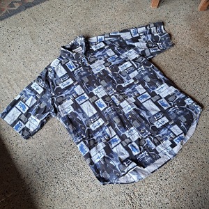 Columbia 魚柄ボタンダウンシャツ used [307040]