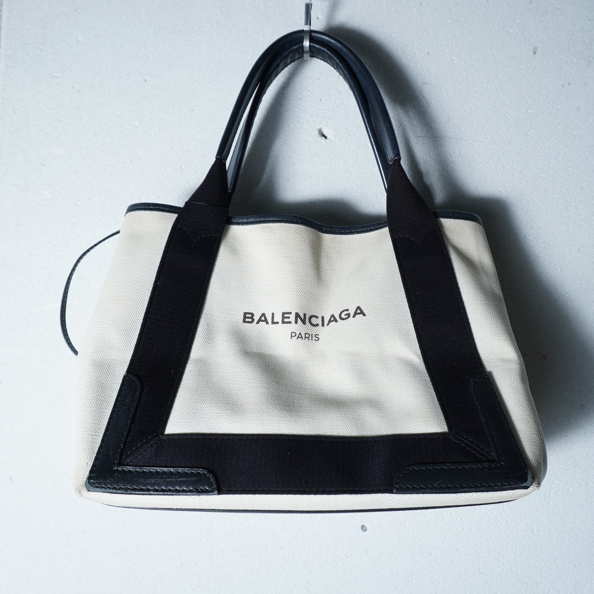 BALENCIAGA】バレンシアガ ロゴ入 カバスSキャンバス・レザートート