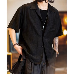 American Cuban collar jacquard short-sleeved shirt(VE288)