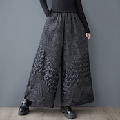 立体テクスチャー ワイドパンツ 00209