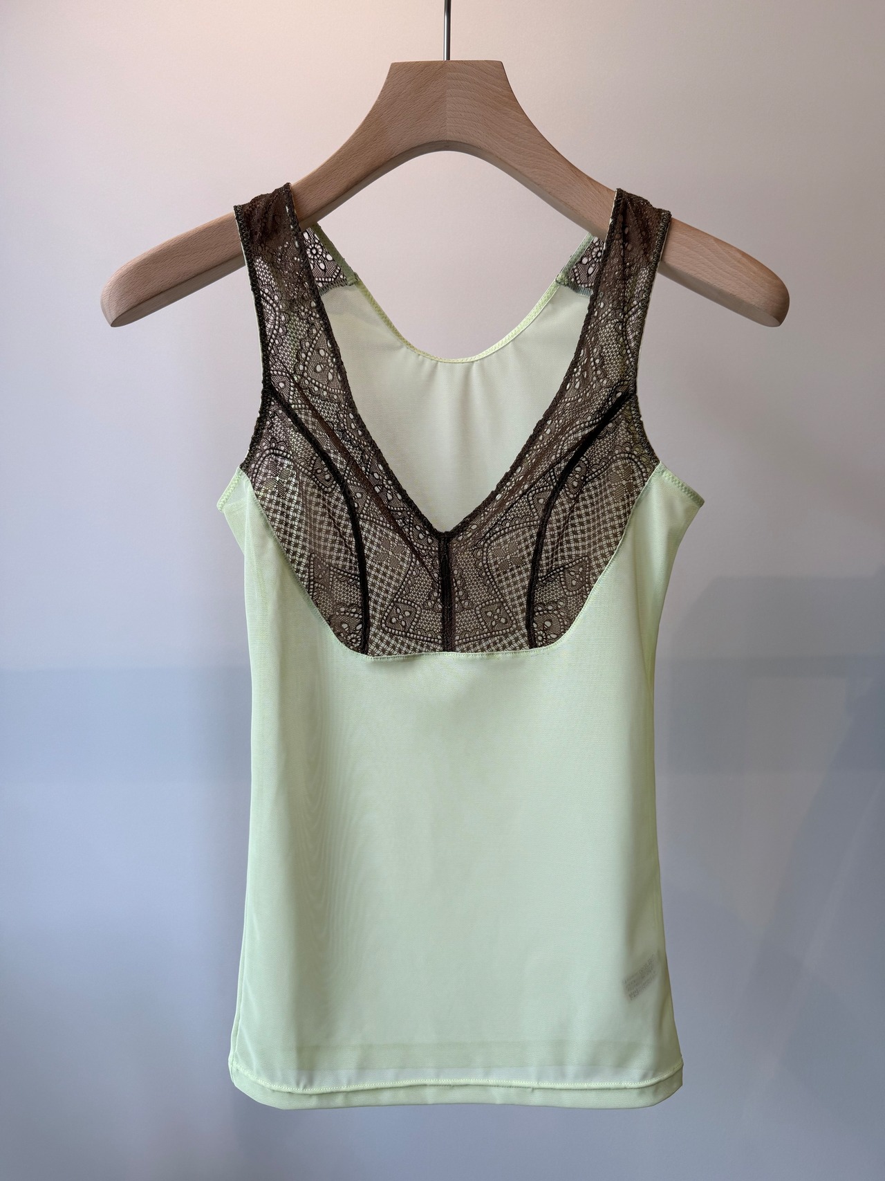OVERNEATH/Lace Tank087 ネット×レース　LEMON×WOOD