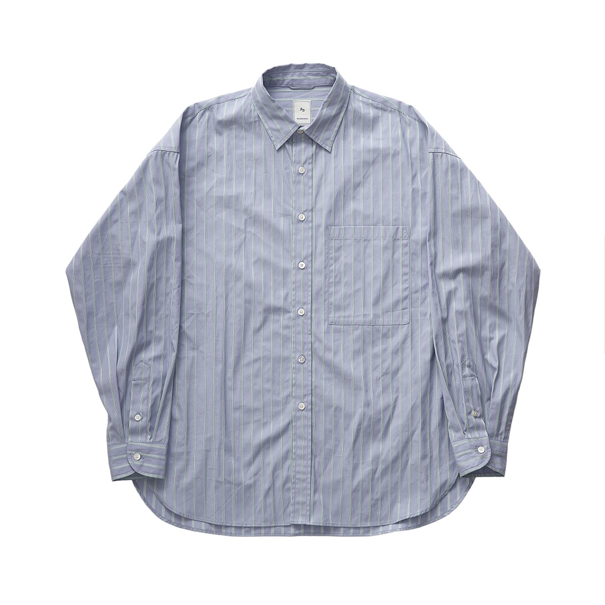 STRIPE CTTN BIG SH SHIRT / ストライプコットンBIGシャツ (LIGHT BLUE 