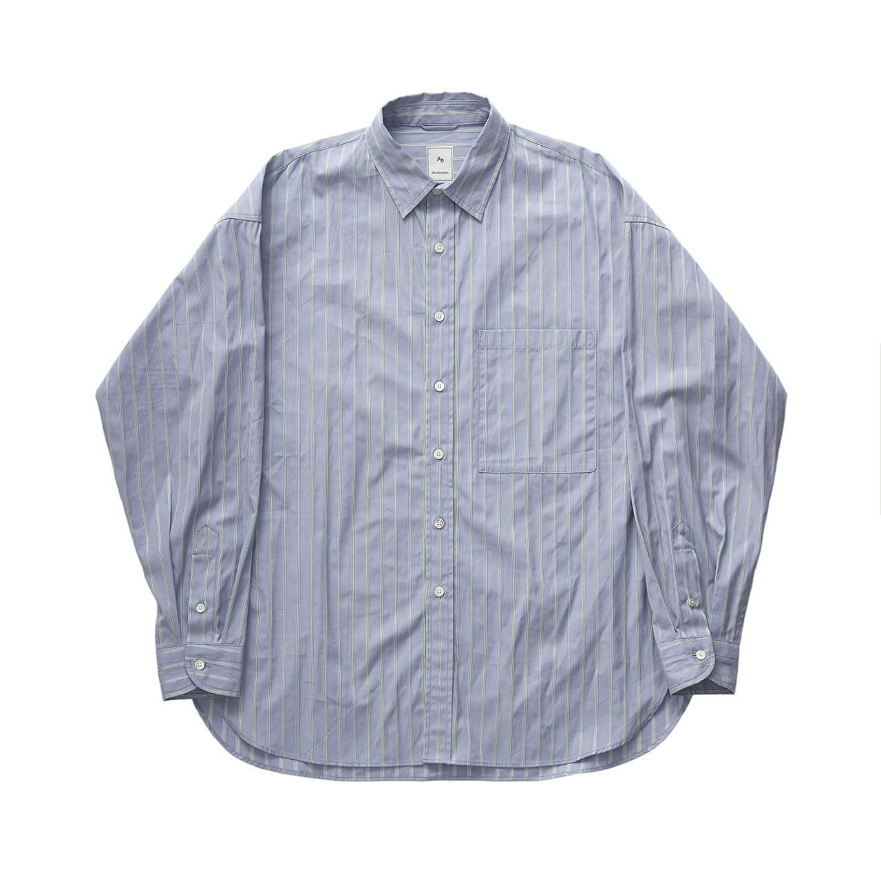 STRIPE CTTN BIG SH SHIRT / ストライプコットンBIGシャツ (LIGHT BLUE)