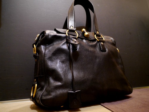 レア◆YSL サンローラン muse レザー ブリーフケース バッグ黒◆