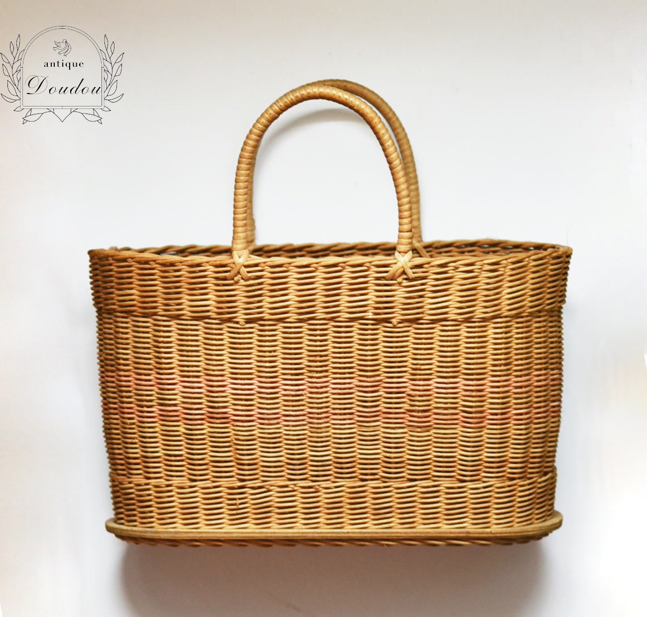 受注製作】ナンタケットバスケット(トート型10インチL・ハンドル平