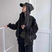 【受注予約:3月上旬入荷予定】異素材ドッキングフーディーvest/ブラック