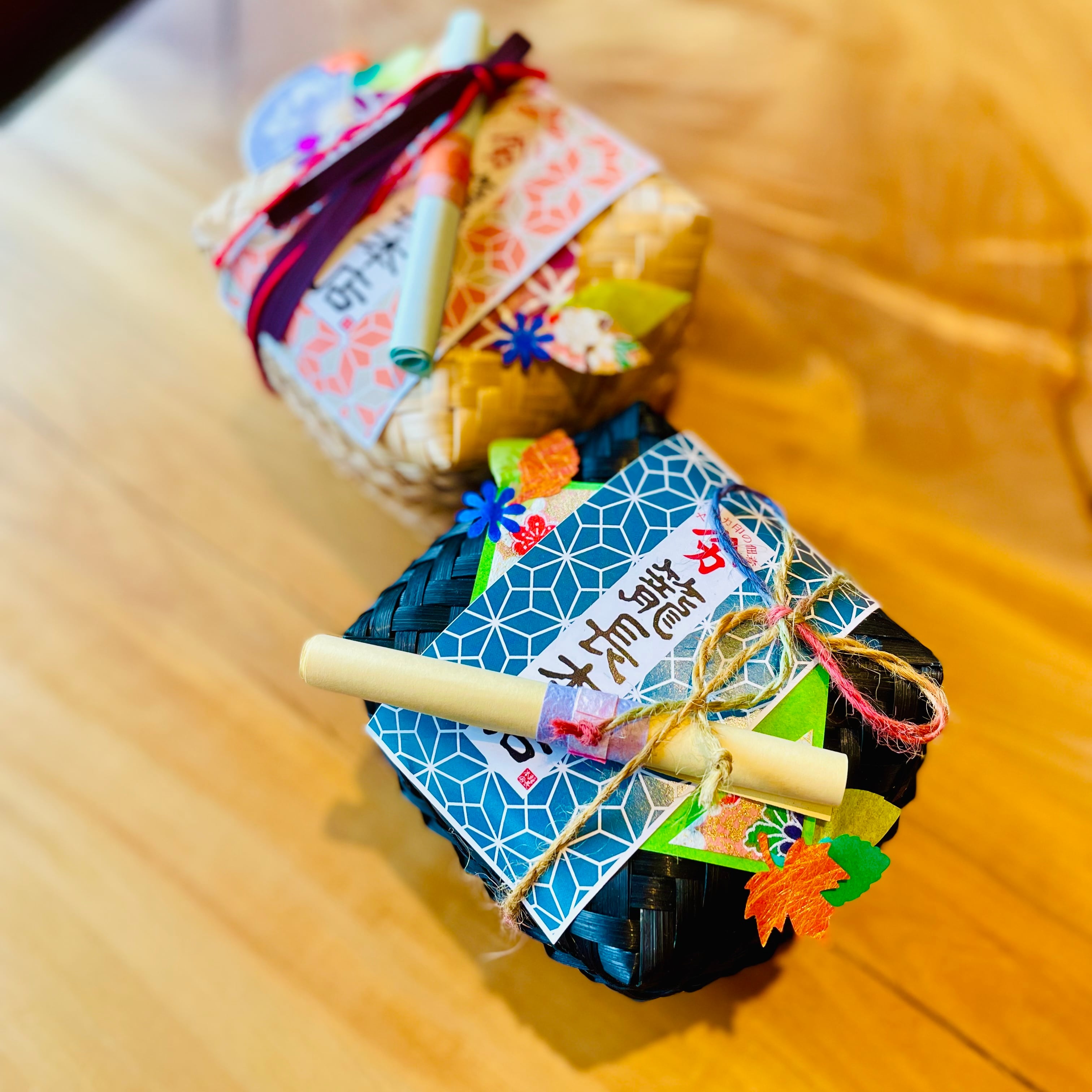 メジロ籠　ヨシガイ8寸5分 手作りデコラ八羽箱　かご8個 姫かご8種 | 籠長本店