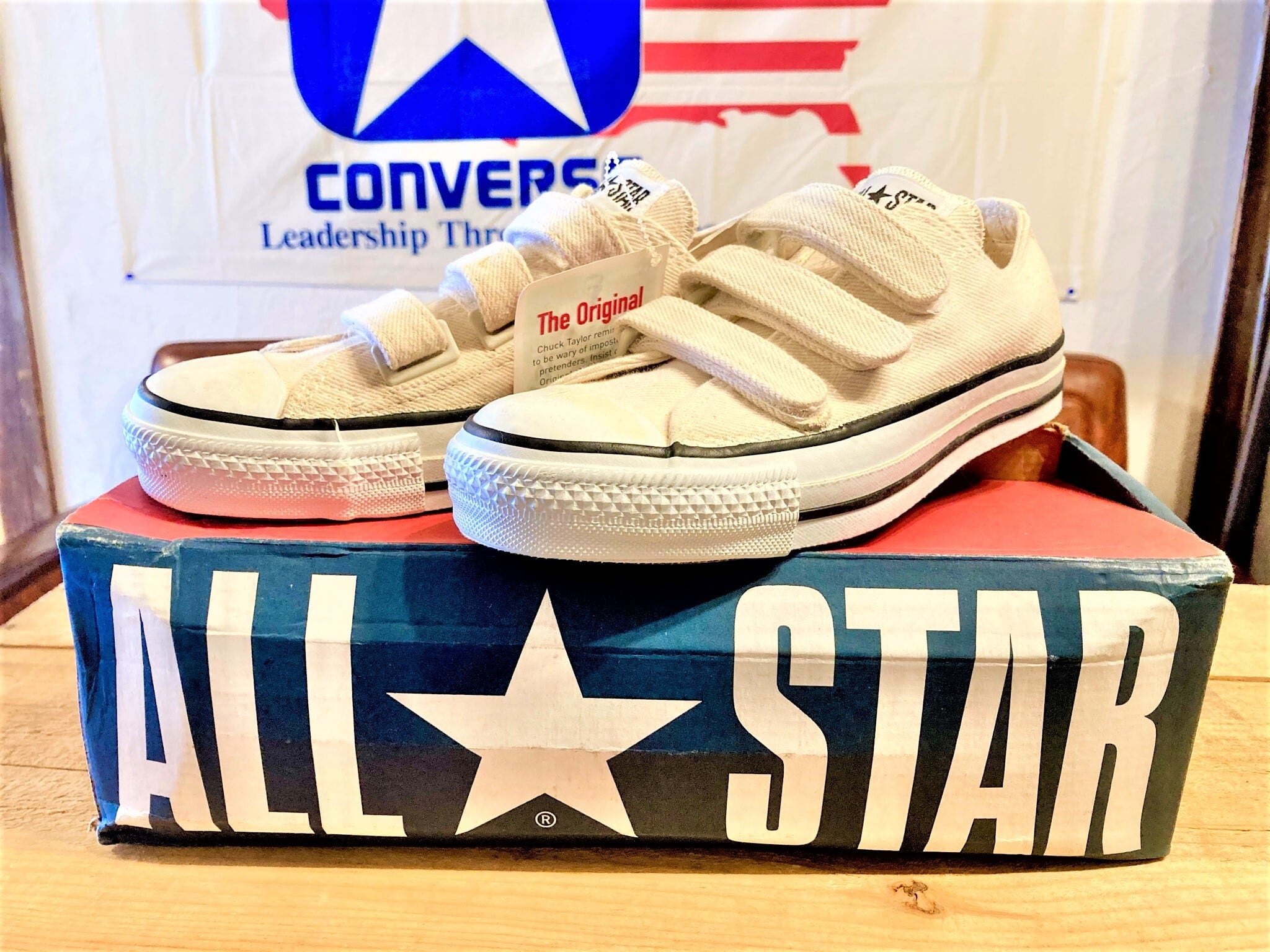 converse(コンバース) ALL STAR V-3 (オールスター)デニム ベルクロ ホワイト 5 24cm 90s USA 2102