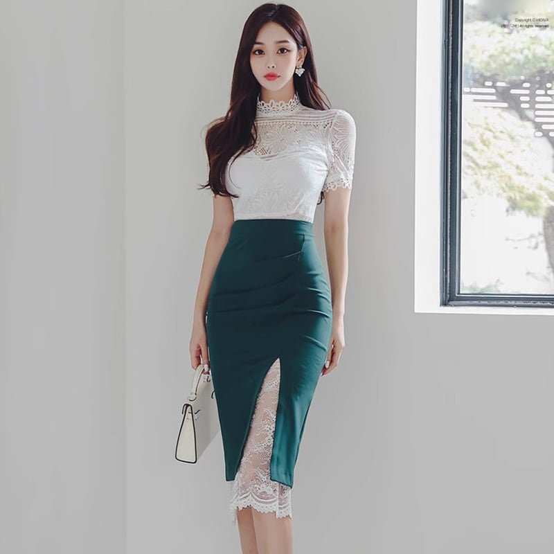 【set】レーストップス×レースドッキングスカートセット M33102