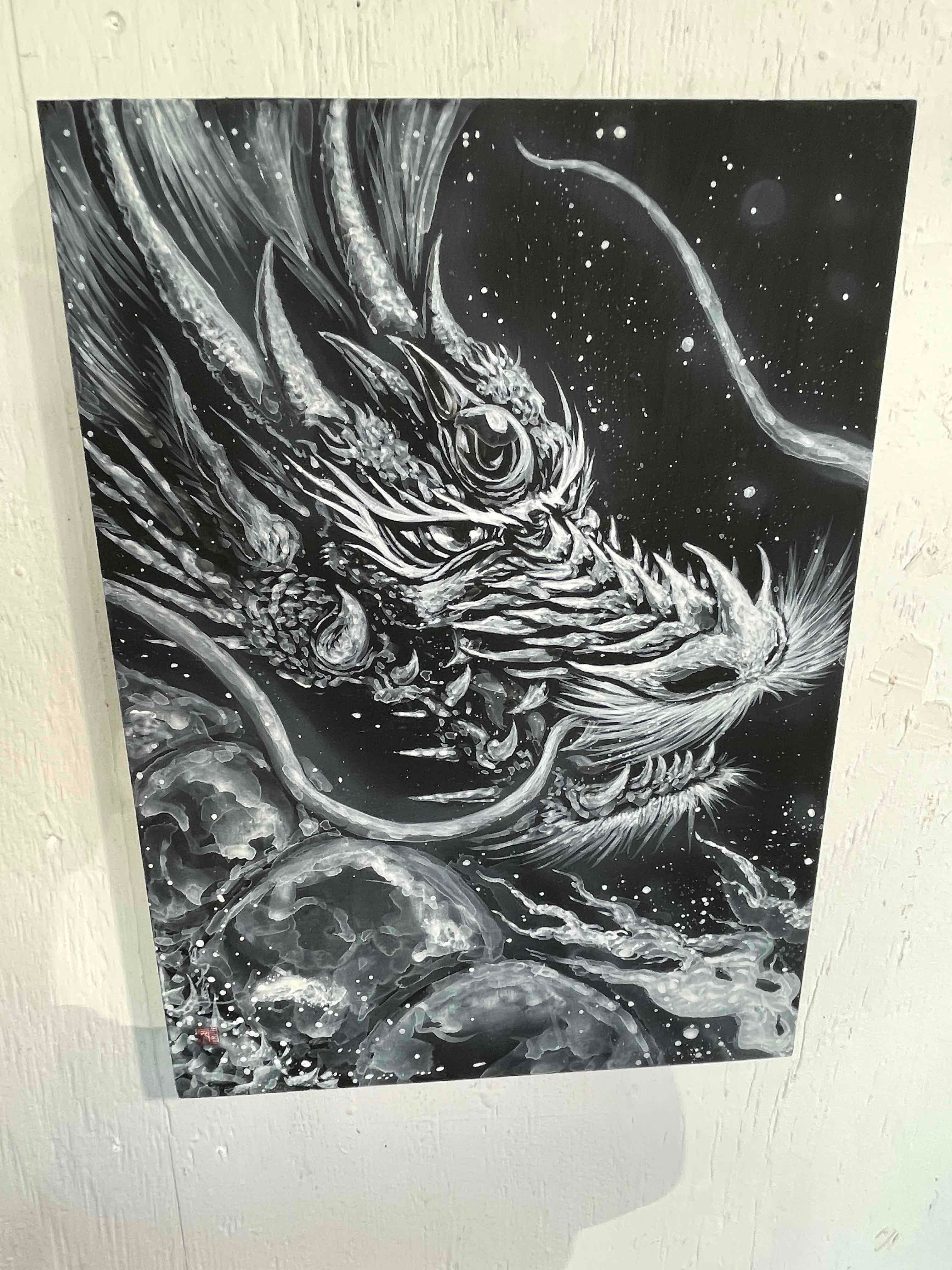 ☆「駆ける麒麟」四神獣 五神獣 麒麟 絵画 直筆作品 真筆証明付き 高級