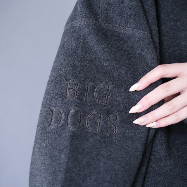 "BIG DOGS" over silhouette half- zip fleece pullover
